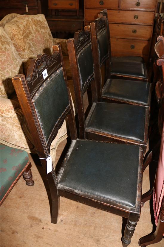 4 leather seat dining chairs